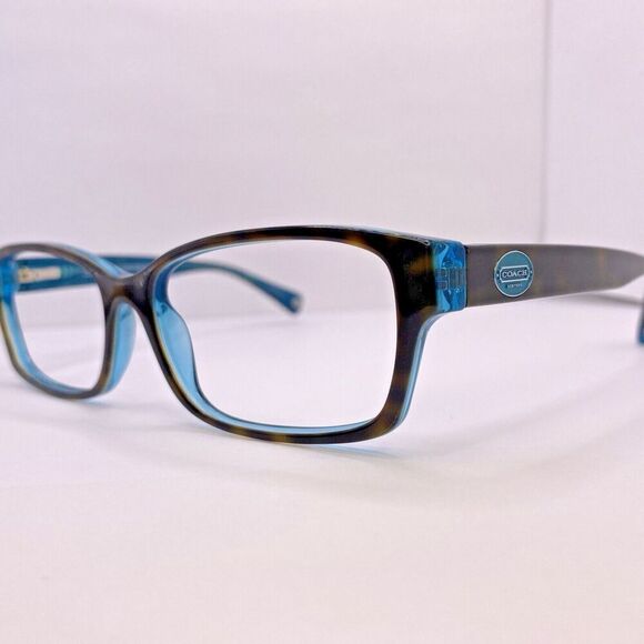 Coach Eyeglasses Frames HC 6040 Brooklyn 5116 52 [] 16 135 MM Dark Tortoise Teal - Picture 1 of 9